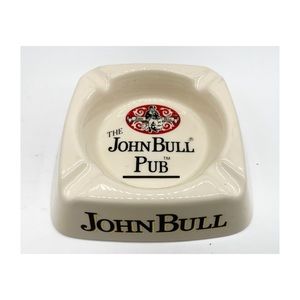 Vintage ceramic Ashtray Glazed Red, Black and Cream